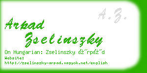 arpad zselinszky business card